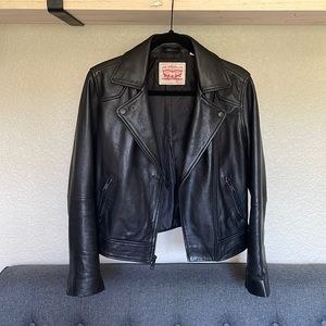 Levi’s Black Leather Jacket (Black Hardware)